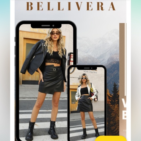 NWT BELLIVERA Faux Leather Asymmetrical Moto Jacket - Picture 11 of 13